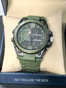 Men's High-End Sport Multifunctional Watch, Night Glow Alarm, Tech Style Outdoor Sports Wristwatch, Waterproof LED Luminous Timer, Luminous Analog Watch
