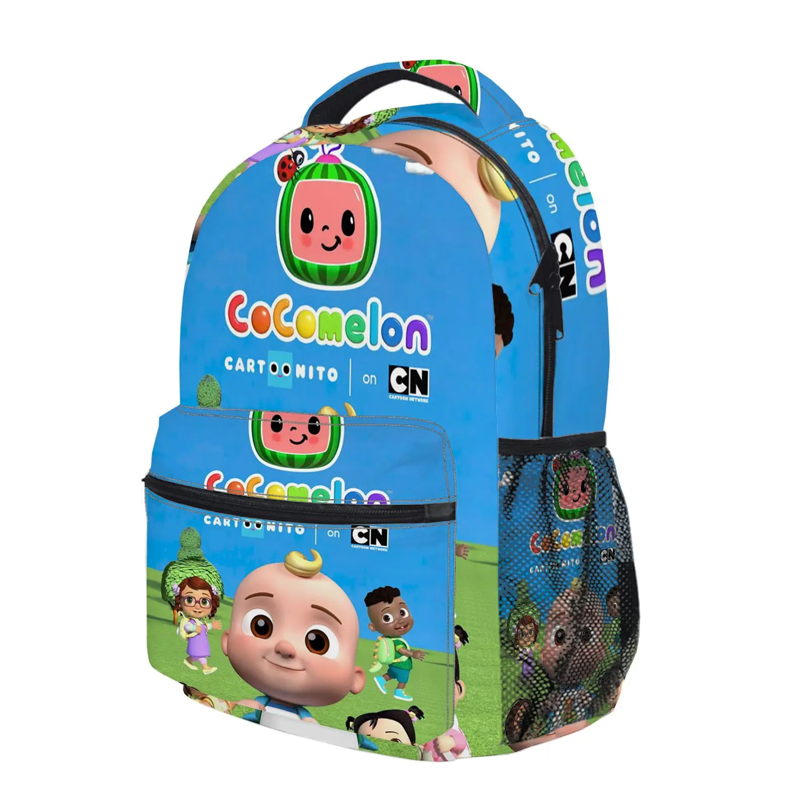 Cocomelon  Y2K Fashion School Backpack for Teen Girls, Cute Cartoon Aesthetic Student Bookbag with Padded Shoulder Straps, Large Capacity Casual Daypack and Travel Bag for Kids L-28