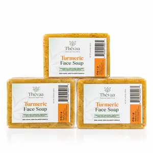 Thevaa turmeric face soap 3-pack cleansing &hydrating bundle