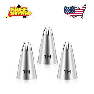 3pcs 1M Cake Piping Tips, Decorating Supplies, Nozzles