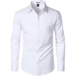 ZEROYAA Men's Wrinkle Free Long Sleeve Dress Shirt Business Casual Modern Slim Fit Button Down Shirts for Wedding and Office