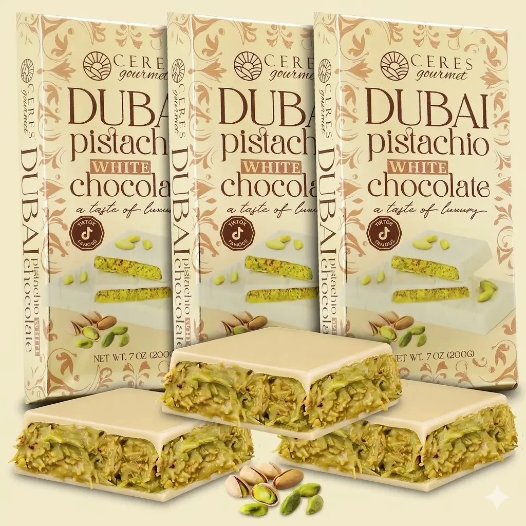 3-Pack Dubai Chocolate Bar | White Chocolate Kunafa Pistachio Bar 3x7oz | TikTok