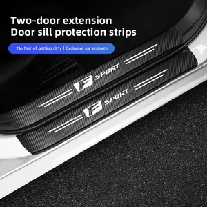 4Pcs Car Carbon Fiber Door Sill Sticker Anti-Scuff Plate Anti-Scratch Protective Decal For Lexus F-SPORT ES RX NX LS UX LM LX GX LC RZ IS CT GS RC HS SC TX LBX IS300 RX350 LS500 LX600 NX260 CT200