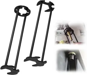 2pcs Basin Wrench Multifunctional Sink Wrench 7 Sizes Faucet Tool Four-jaw Hex Spanner Universal Plumbers Tool for Tight Spaces Kitchen Bathroom Home