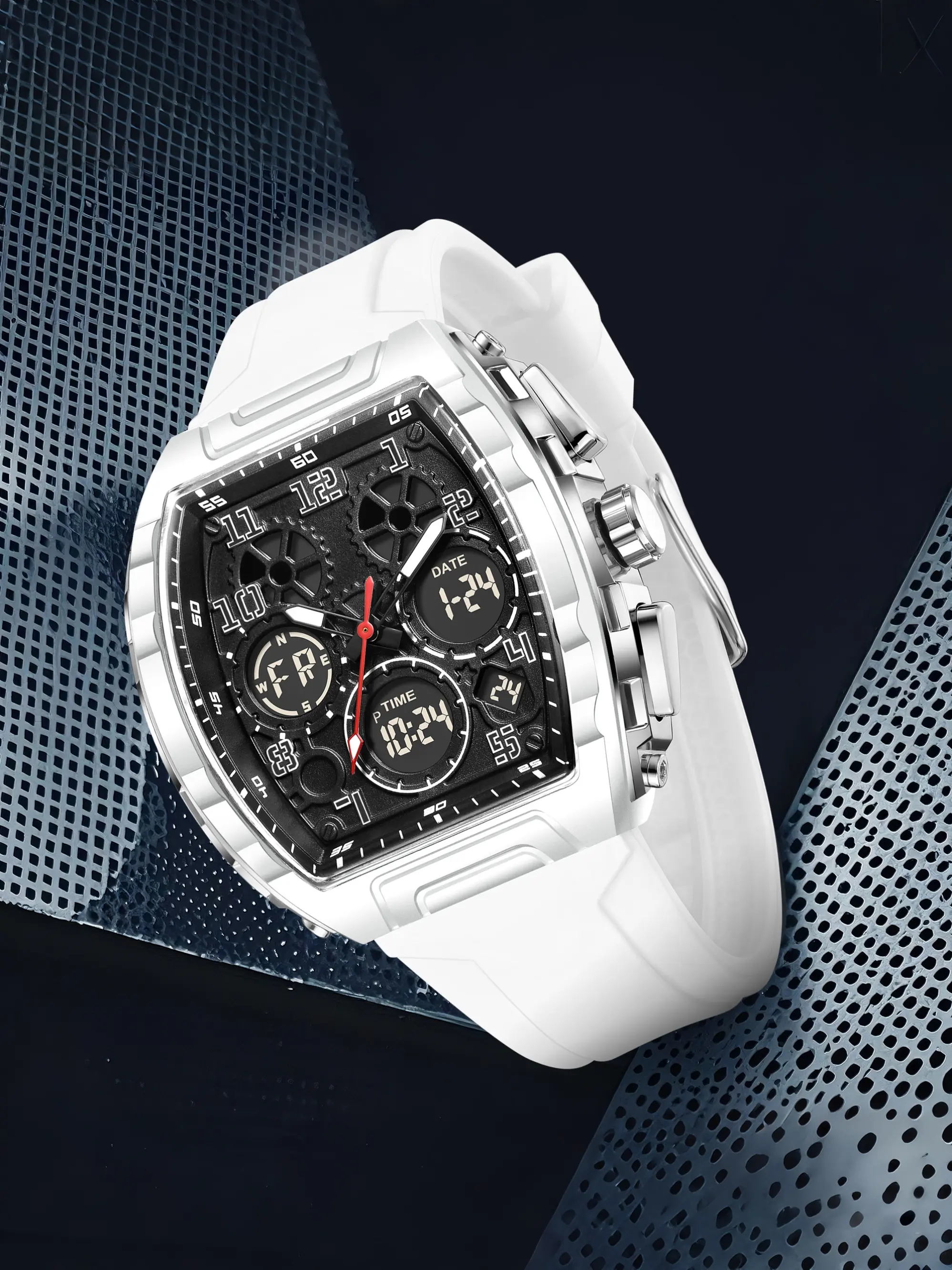 Foxbox Sporty Dual Display Wristwatch for Men & Women, Analog-Digital Quartz Movement, Blue Band, Quartz Wrist Watches, Perfect Gift for All Seasons