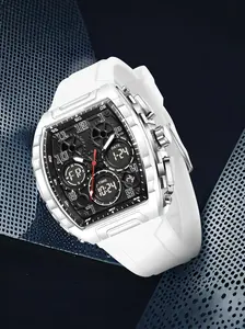 Foxbox Sporty Dual Display High End Watch for Men & Women, Analog-Digital Quartz Movement, Blue Band, Perfect Gift for All Seasons