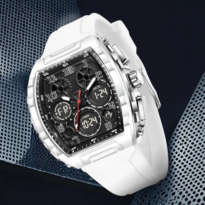 【Black Friday】FOXBOX Sporty Dual Display Watch for Men & Women, Analog & Digital Wristwatch, Quartz Movement, Perfect Gift for All Seasons