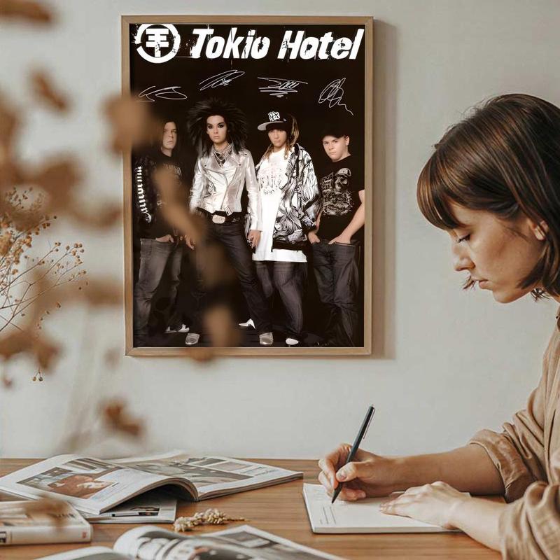 PIKPAKA German Rock Band Tokio Hotel Poster High-Definition Waterproof Wall Art Stickers | Premium DIY Removable Decals for Home & Office | Fade-Resistant, Easy to Apply Vinyl Poster for Living Room, Bar, Shop | Multiple Sizes, Durable & Easy to Clean