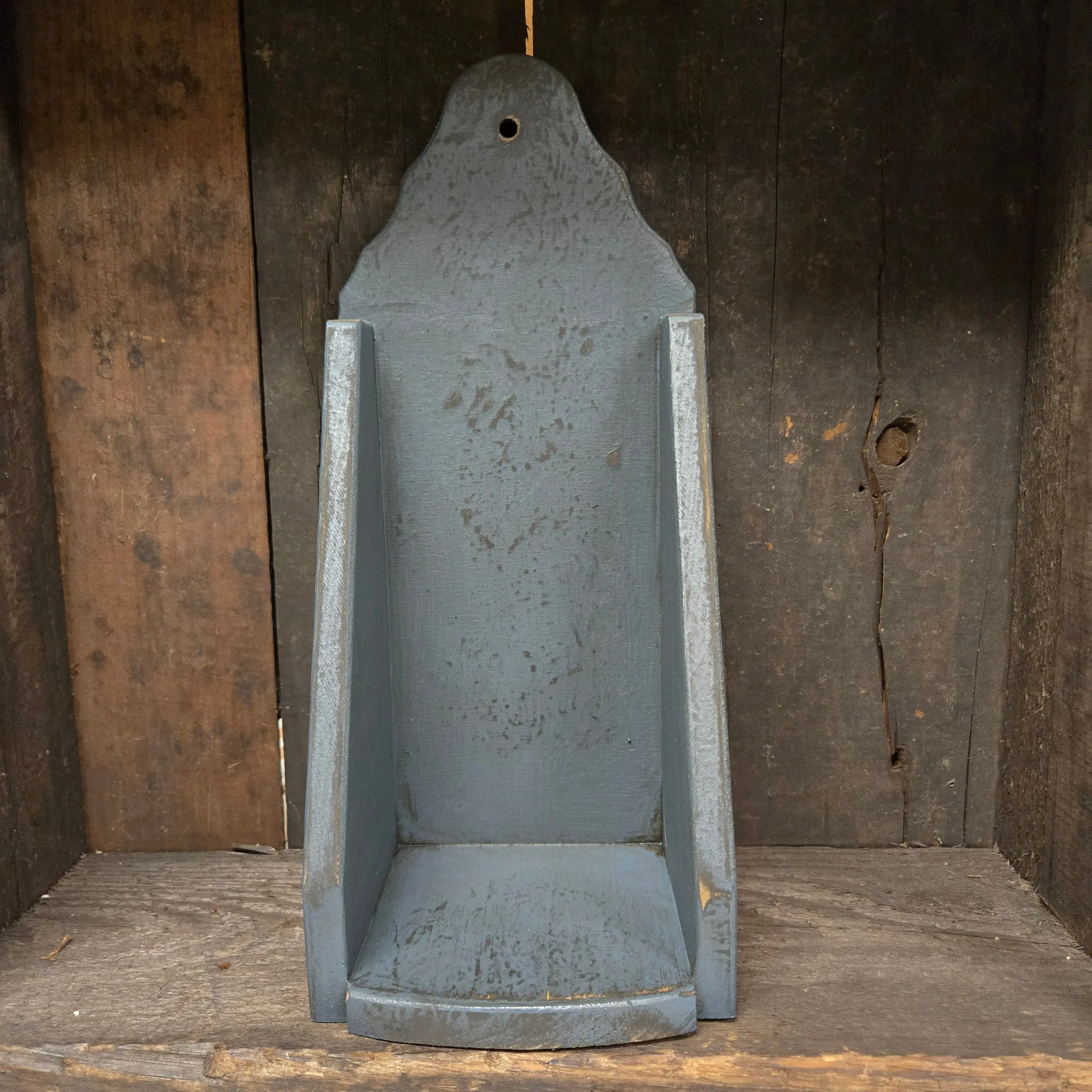 Primitive Wooden Sconce - Robin's Egg Blue