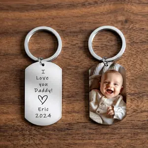 I Love You Daddy,Custom Kids Picture Keychain for Dad, Picture Keychain for dad, Personalized Keychain, Photo Gifts For Men, Father day gift