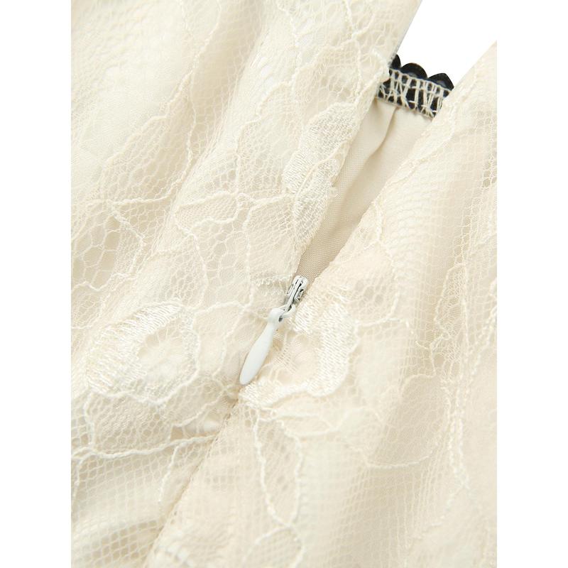 Women Long Tops, Patchwork Short Sleeve A-line Shirt Vintage Girl Lace Holiday Streetwear Women Long Tops, Patchwork Short Sleeve A-line Shirt Vintage Girl Lace Holiday Streetwear