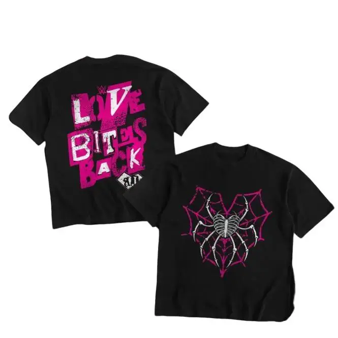 Youth and Adult AJ Lee Love Bites Back 2-Sides T-Shirt, WWE Graphic Tee, Gift for Fighters, Sports Apparel