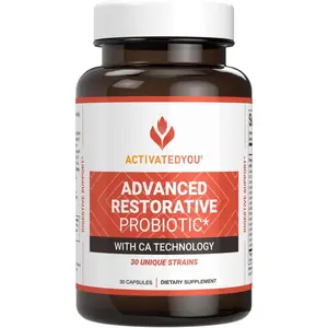 ACTIVATEDYOU Advanced Restorative Probiotic for Daily Use- 30 Strain Digestive Gut Health & Immune Function Support- Acidophilus Supplement for Radiant-Looking Skin (30 Capsules)