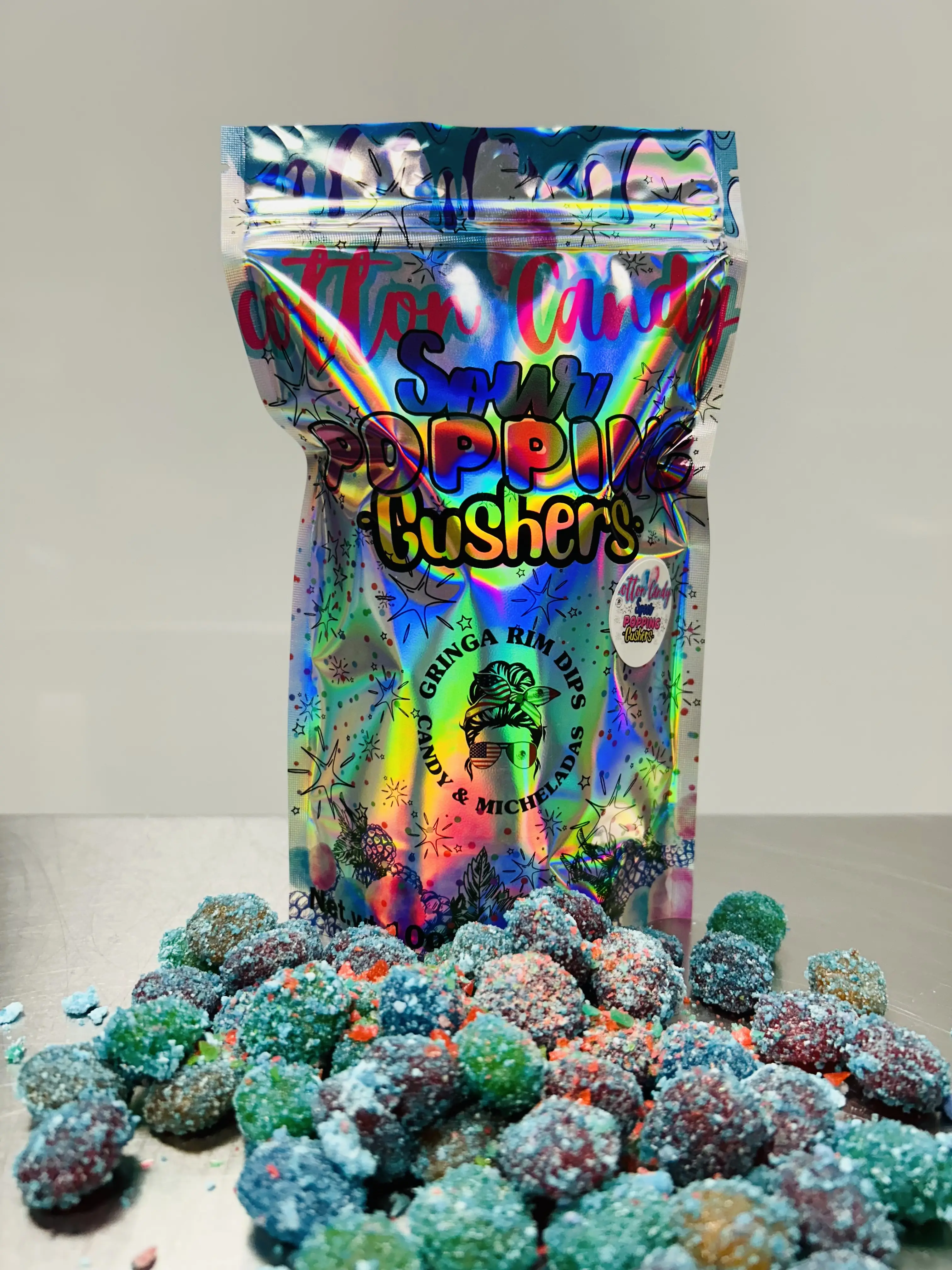 Gringas Sour cotton candy popping gushie