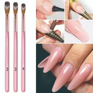 Professional Nail Extension Crystal Pen Set, Handle, Sizes #8/#10/#14, 3 Pieces, Ideal for Manicure & Pedicure Tools