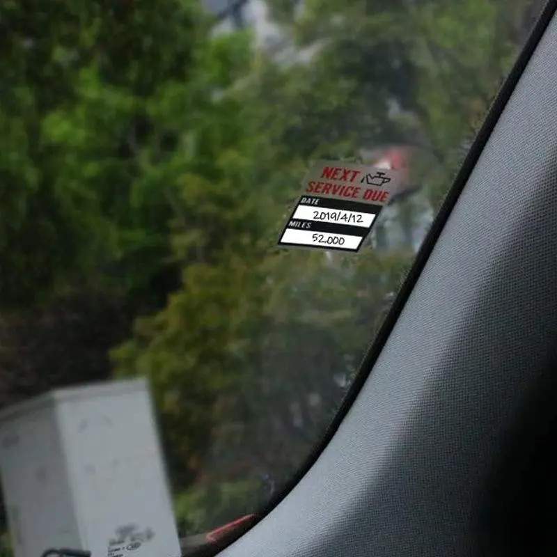 120pcs/roll Oil Change Maintenance Service Reminder Stickers Window Sticker PET Adhesive Labels Car Sticker "NEXT SERVICE DUE"