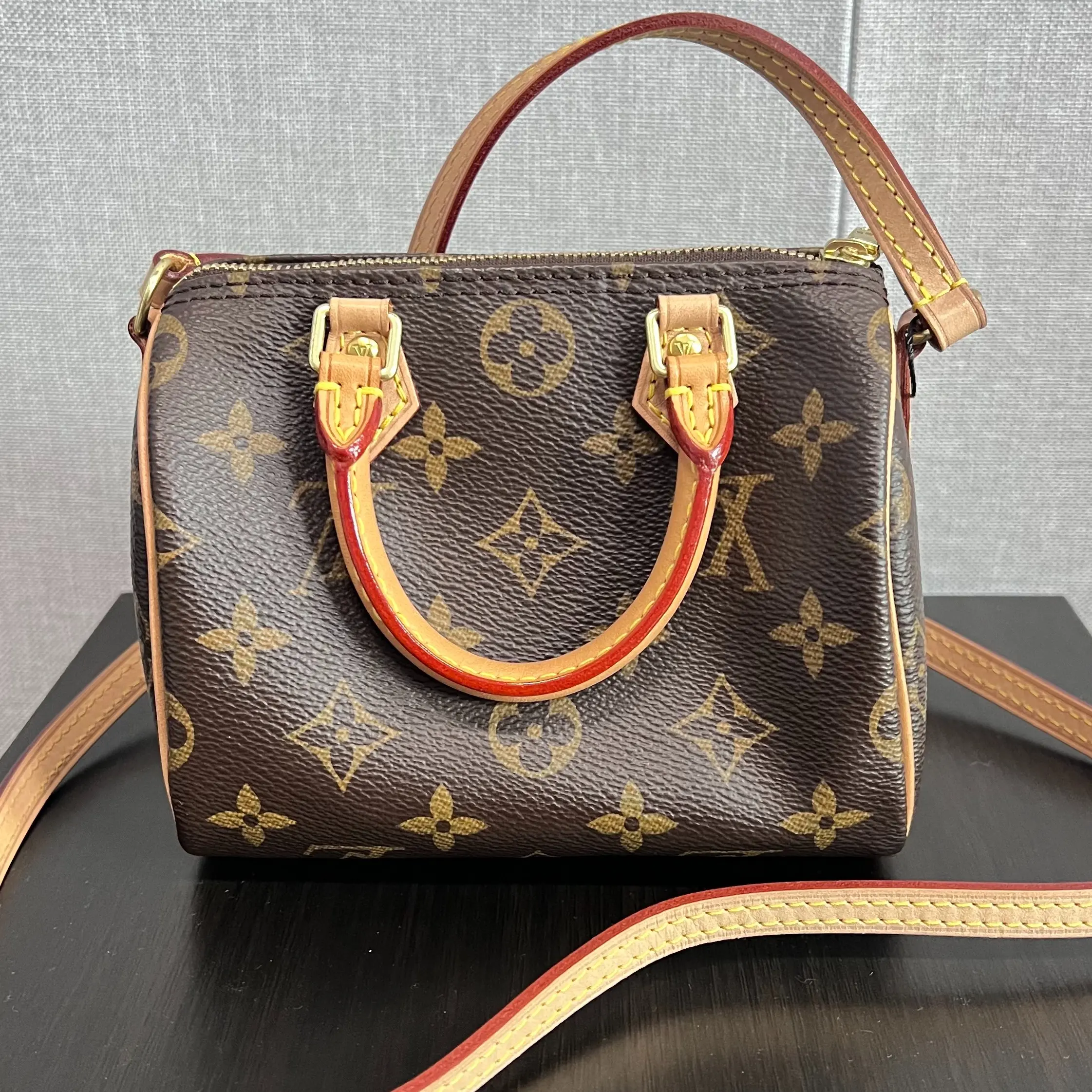 Pre-owned Louis Vuitton LV leather Crossbody Bags Speedy Nano monogram [ Vault ]
