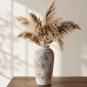 Large Vintage Vase - 11 Inch Farmhouse Rustic Flower Vase,Large Vases for Living Room Dining Table Home and Housewarming Gift