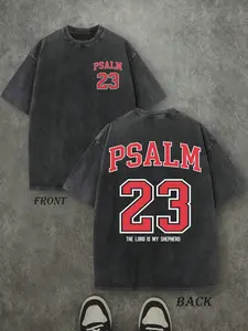 PSALM 23 Christian Shirt, 'THE LORD IS MY SHEPHERD' Christian Scripture T-Shirt, Vintage Retro Washed Shirt Double Sided Printed (230 Heavyweight Pure Cotton T-Shirt) High Quality Christian T-Shirt, Christian Gifts, Men's And Women's Shirt vintage t-shir