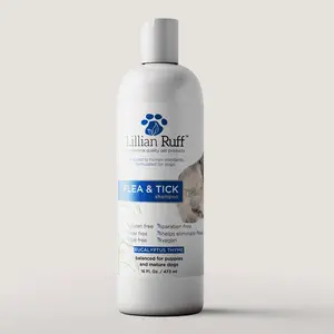 Lillian Ruff Flea & Tick Shampoo, Eucalyptus Thyme, Made in USA16 oz