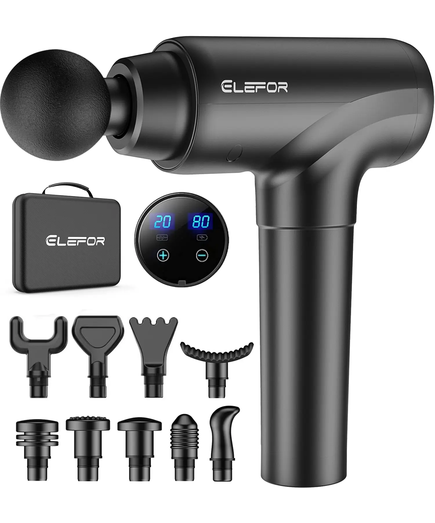 Massage Gun Deep Tissue,Percussion Massager Gun for Athletes Muscle Massage Gun for Pain Relief with 10 Massage Heads & 20 Speeds legs gray Relaxing Comfort