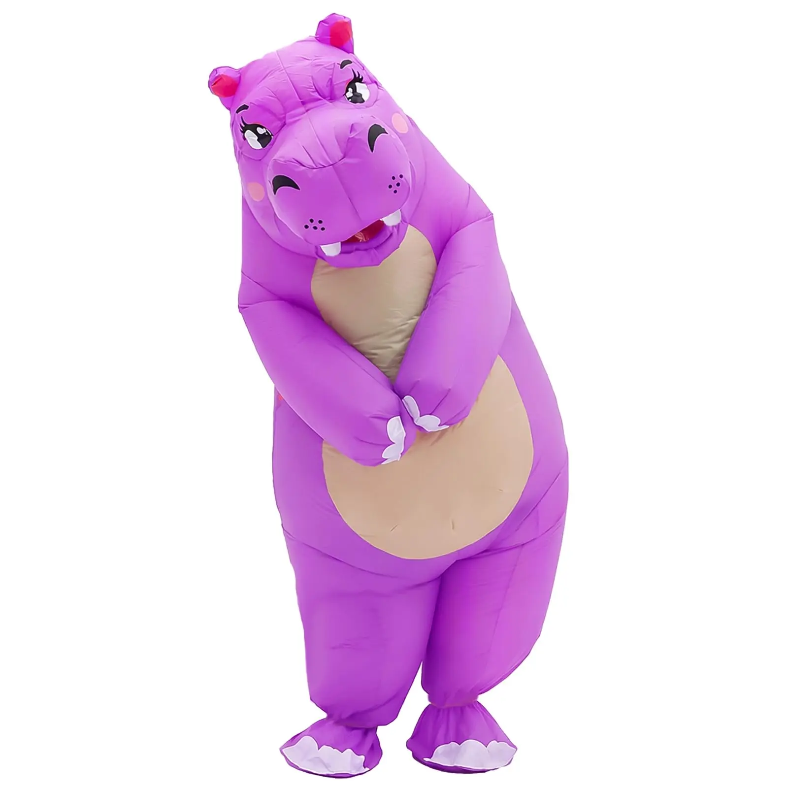 Adult Inflatable Hippo Costume, Funny Blow Up Full Body Animal Suit for Halloween, Cosplay & Party Costume For Parties