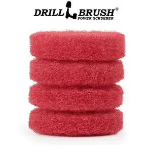 4in Red Scrubbing Pads Refill - Moderate - Porcelain & Linoleum Cleaning | 4in-P4R-refill-DB