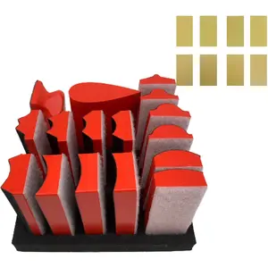 16 count Hook and Loop Sanding Block Kit with 40 count Sandpaper Sheets,Interchangeable Assorted Contoured Profile Sanding Pad Tools Set,Hand Sand Chassis for  Furniture,Auto  and DIY Crafts