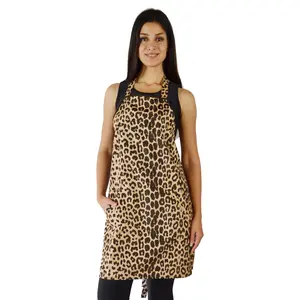 602 - Leopard Print Waterproof Hair Resistant and Bleach Resistant Apron for Pet Groomers and Hair Stylists