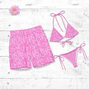 Floral Matching Swimsuits His and Hers Tropical Vacation Swimwear Set Couples Beach Outfit Summer Gift