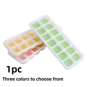 Silicone Ice Cube Mold with Lid, 14-Compartment Reusable Food Grade Ice Maker, Easy Release, DIY Ice Cubes for Cocktails, Coffee, Smoothies