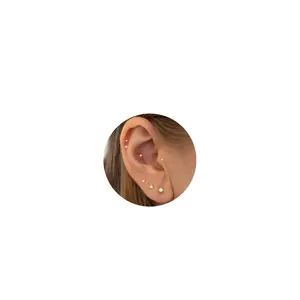Gold CZ Stud Set