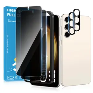 JavoYion 2 Pack for Samsung Galaxy S23 Plus Privacy Screen Protector, 2 Pack Camera Protector, 9H Tempered Glass, Fingerprint Compatible, Anti-Spy
