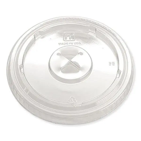 Fabri-kal FABLKC1220FX Snap-Fit X-Slot Greenware Cold Drink Lids, 12 oz to 20 oz All-Natural Corn-Based Material, Pack of 1000