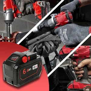 M18 Replacement Battery 18V 6.0Ah for Milwaukee M-18 Cordless Power Tools, 6000mAh High Capacity Lithium-ion Battery with LED Indicator, Compatible with 48-11-1850 48-11-1860