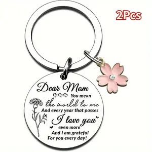 2Pcs Exquisite Keychain - Keyring Pack for Mom, Anniversary, Christmas, Valentine's Day Gifts, Birthday Decorations, Personalized Token of Love and Appreciation