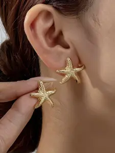 3D Starfish Vintage Luxury Earrings Set, Stud Earring Jewelry, Comfortable Ear Pin Design for Women, Perfect for Summer Vacation and Gift Giving