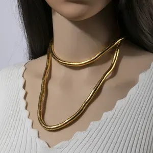 Gold Snake Shape Necklace Adjustable Wrapped Metal Chain for Women Statement Jewelry Collar Necklace