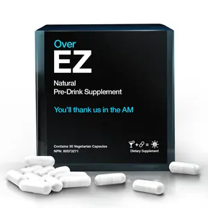 Over EZ Pre-Drink Supplement - Party Vitamin for a Night Out & Better Mornings (12 Capsules) & Milk Thistle, Amino Acids, Vitamin Bs Dietary Edible