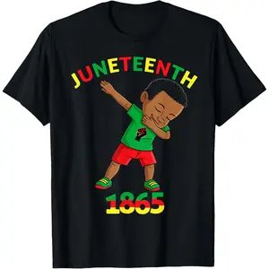 Comfort Printed Tee Soft Fabric Casual Graphic TopDabbing Black King Juneteenth Melanin Brown Skin - Camiseta Dab para niños, Negro, S