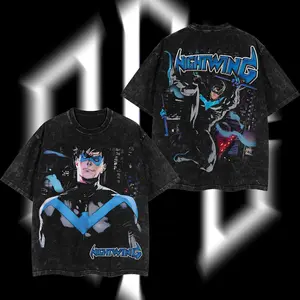 Superstyle Tales of the Teen Titans #44 - Dick Grayson Nightwing (Robin Hood #1) Hero Verse Comic Double Printed Oversize Lightweight Acid Washed Tee Hoodie TV Series Graphic Design Unisex Top Cotton Streetwear T-Shirt Hoodie Sweater Clothes Menswear