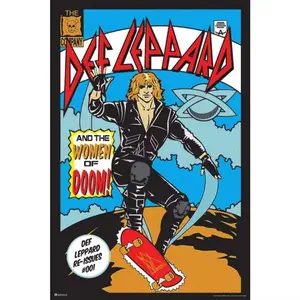 Def Leppard Hysteria Album Cover Poster, Retro Vintage 80s Heavy Metal Wall Art Print, Wall Decor for Home Living Room Bedroom, Ornaments