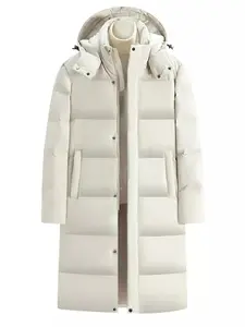 Men's Full Size Longline Hooded Down Coat Plus Size