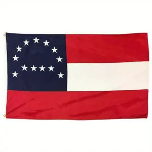 2D Plane, 1pc of General Lee Headquarters Flag 3X5 Printed Polyester - Confederate Civil War Flag (3X5) Grommet Color Random, Historical Display, Retro Design, Classic Flag, High Quality Printing, Durable Fabric