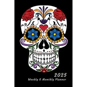 2025 Weekly & Monthly Planner: Sugar Skull Cover, Organizer Diary with Goal Setting, Gratitude Sections, Trackers, Checklists and more Paperback – November 15, 2024