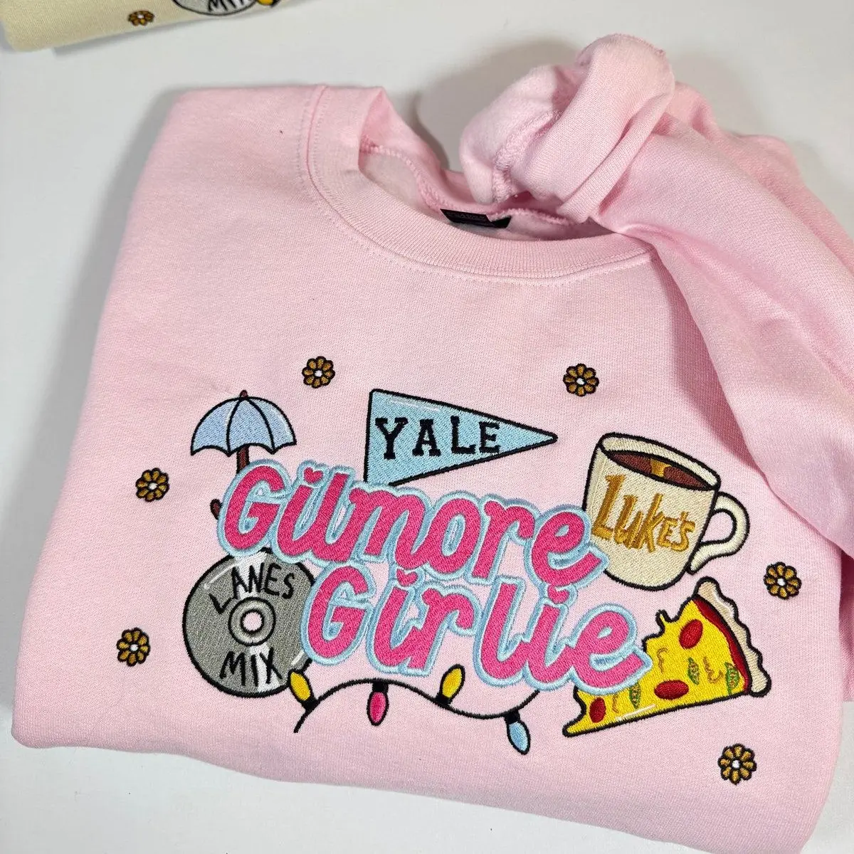 Embroidered Gilmore Girls Sweatshirt, Gilmore Girlie Crewneck, 57,000 Stitch Embroidered Sweater, Cozy Stars Hollow Pullover, Coffee Lover Gift, Women's Fall Sweatshirt
