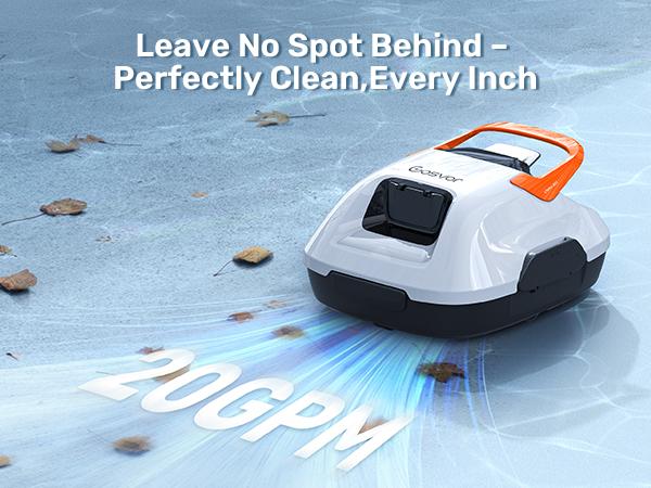 Cordless Robotic Pool Cleaner, Lasts 90 Min, Automatic Vacuum for Above-Ground Pools up to 860 Sq.ft, Portable, Self-Parking #smartliving