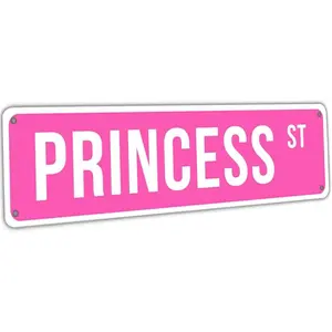 Princess Street Sign Pink Princess Room Decor Pink Princess St Tin Sign Y2k Wall Decor For Girl Bedroom Vintage Girly Wall Art Poster Metal Sign Girls Cave 4x16 Inch