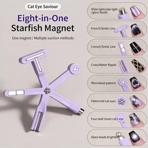 8-IN-1 Multi-Function Strong Magnetic Stick For Cat Eye Gel Polish Nail Magnet Tool Magnet Pen Nails Art Design Glitter Effect Magic Manicure Tools Professional & DIY Manicure Pedicure, Nail Accessories, Professional Salon Quality Multifunctional Magnet