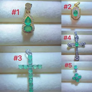 <PingEast Jewerly>Emerald Pendant--925 Silver Natural Colombian Emerald Pendant | Elegant & Versatile